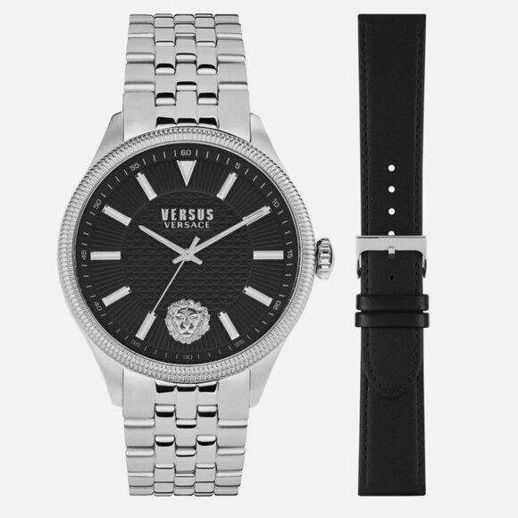 Versace 45mm Watch With Two Straps New